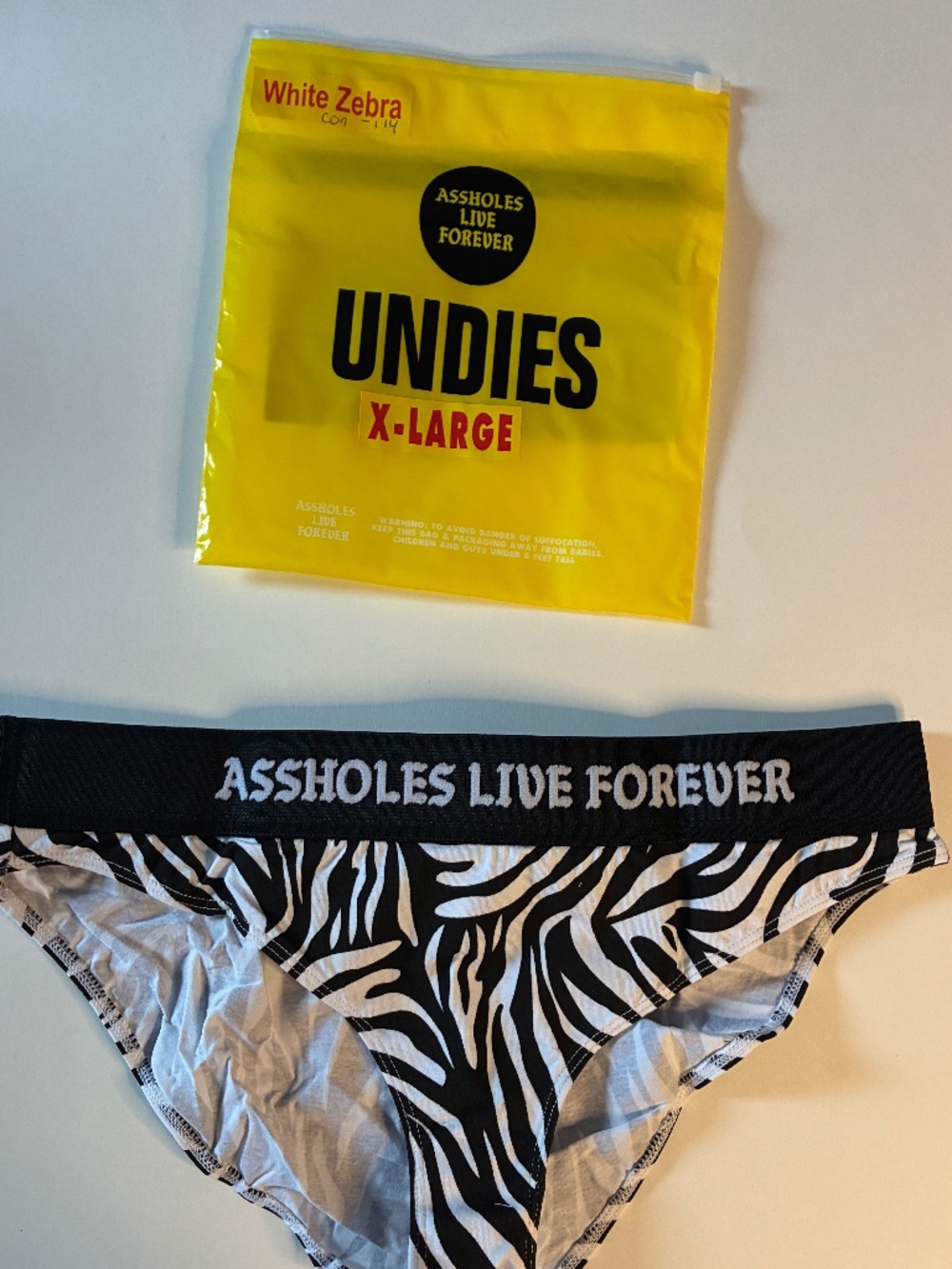 Assholes Live Forever White Zebra Women’s underwear